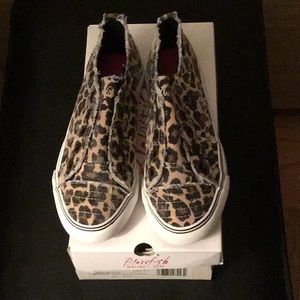 Kids - Canvas animal print sneakers